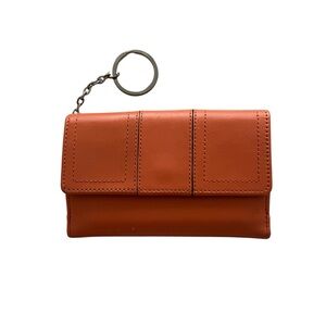 Ann Taylor Orange Leather Wallet with Keychain New NWOT Vintage